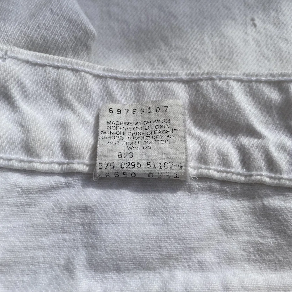 Vintage Levis 550 Shorts Mens 36 White Denim Relaxed Fit Made‎ USA 90s Jeans